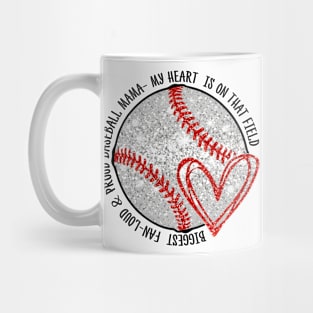 Glitter Baseball Mom, Sports Mom, Baseball Mama Mug